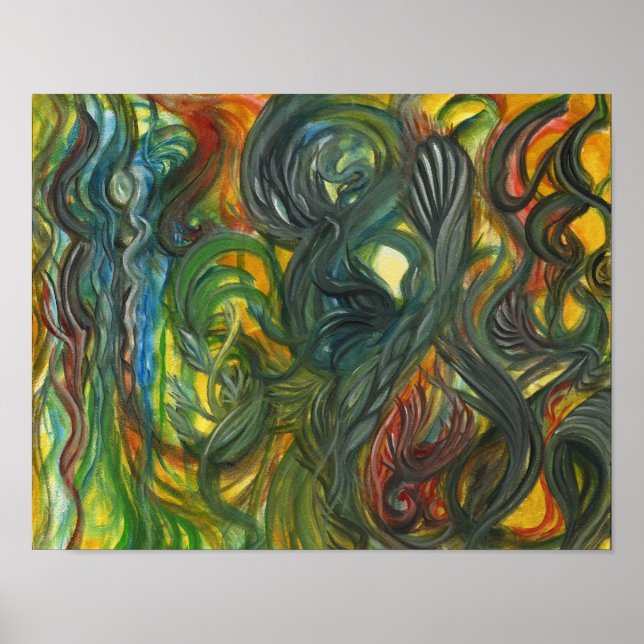 Abstract Watercolor by Toby mikle Poster (Front)