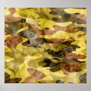 Abstract Watercolor: Camouflage Tie Dye Poster