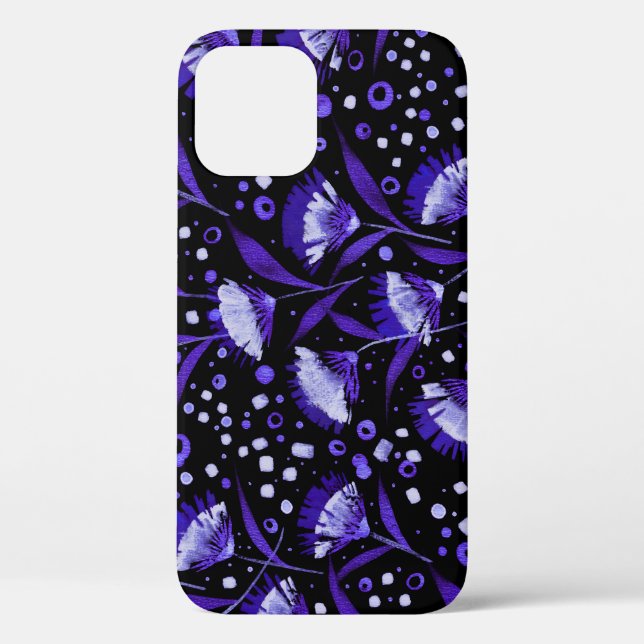 Abstract Watercolor Carnation Flowers Pattern Case-Mate iPhone Case (Back)