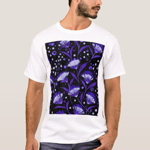 Abstract Watercolor Carnation Flowers Pattern T-Shirt