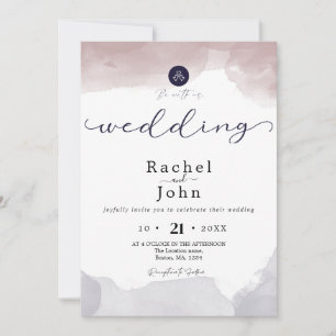 Abstract Watercolor Casual Wedding Invitation