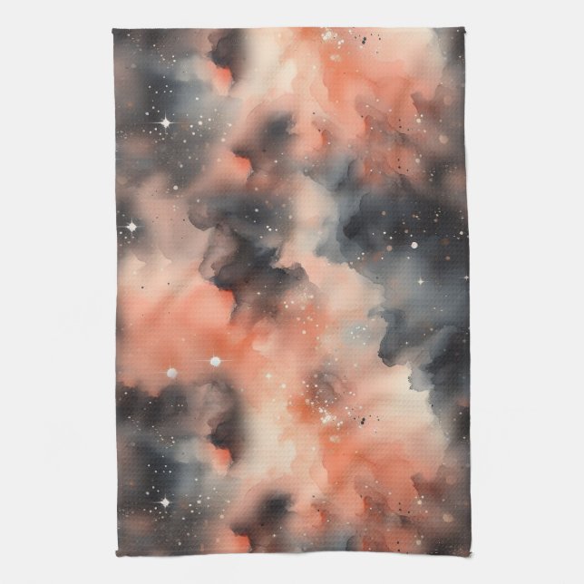 Abstract Watercolor Celestial Symphony Kitchen Towel (Vertical)