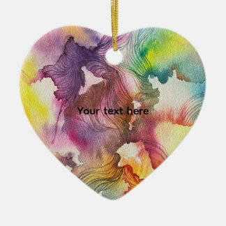 Abstract Watercolor Ceramic Ornament