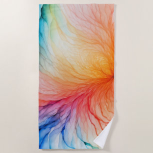 Abstract Watercolor Design Beach Towel