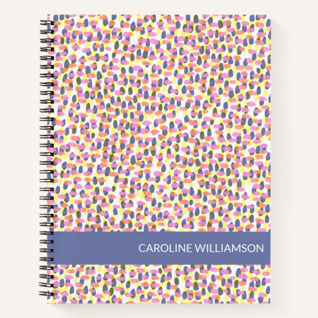 Abstract Watercolor Dots and Spots Personalized  Notebook (Front)