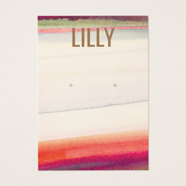 Abstract Watercolor Earring Display Card (Front)