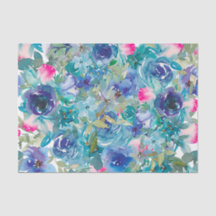 Abstract Watercolor Flowers Decoupage Tissue Paper