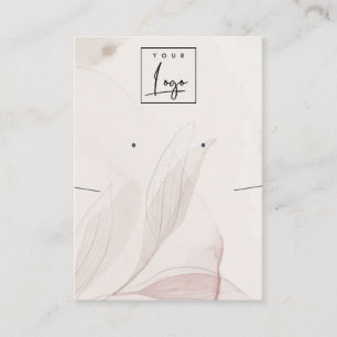 Abstract Watercolor Foliage Logo Earring Necklace Business Card