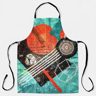 Abstract watercolor, geometric colourful shapes. apron