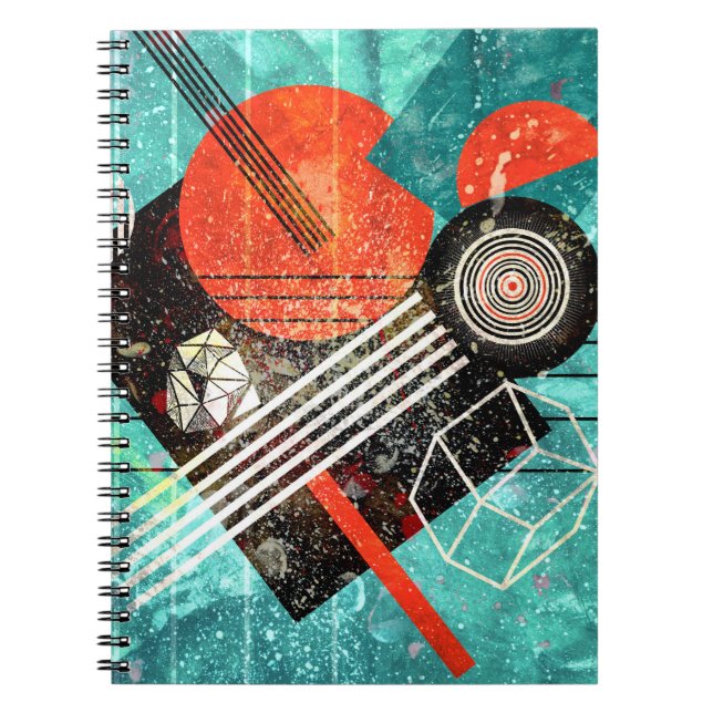 Abstract watercolor, geometric colourful shapes. notebook (Front)