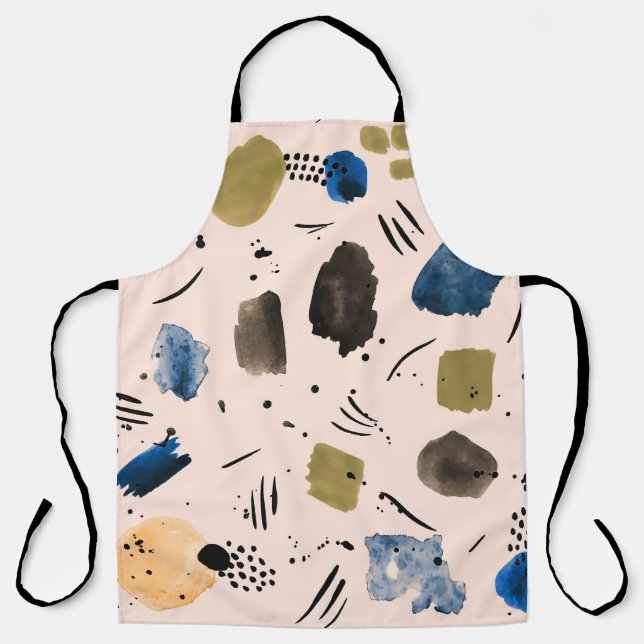 Abstract Watercolor: Geometric Ink Pattern. Apron (Front)