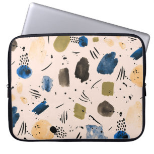Abstract Watercolor: Geometric Ink Pattern. Laptop Sleeve