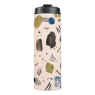 Abstract Watercolor: Geometric Ink Pattern. Thermal Tumbler