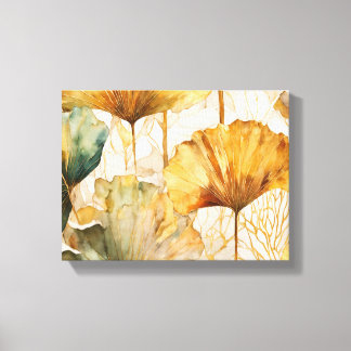 Abstract Watercolor Ginkgo leaves  Canvas Print