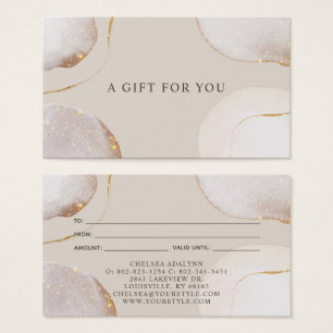 Abstract Watercolor Glittering Luxury Gift Card