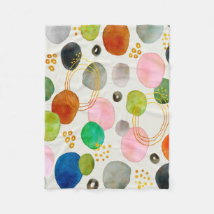Abstract Watercolor Gold Glitter Art Fleece Blanket