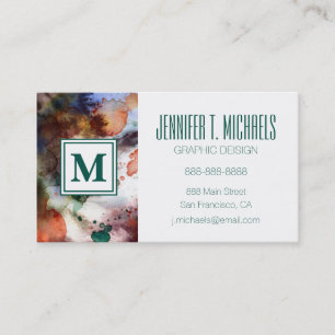Abstract watercolor grunge texture with paint business card