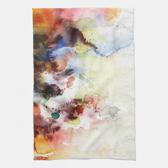 Abstract watercolor grunge texture with paint kitchen towel (Vertical)