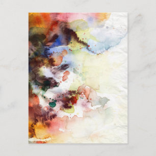 Abstract watercolor grunge texture with paint postcard
