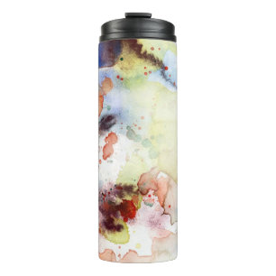 Abstract watercolor grunge texture with paint thermal tumbler