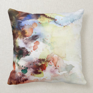Abstract watercolor grunge texture with paint throw pillow