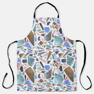 Abstract watercolor: hand-drawn white background. apron