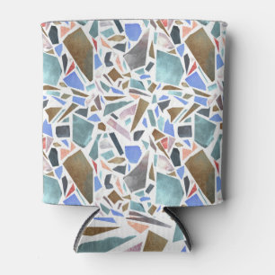 Abstract watercolor: hand-drawn white background. can cooler