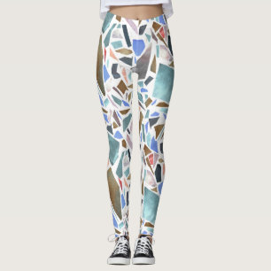 Abstract watercolor: hand-drawn white background. leggings