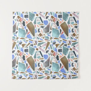 Abstract watercolor: hand-drawn white background. tapestry