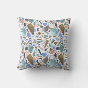 Abstract watercolor: hand-drawn white background. throw pillow