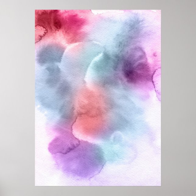 Abstract watercolor hand painted background 10 poster (Front)