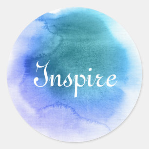 Abstract watercolor hand painted background 12 classic round sticker
