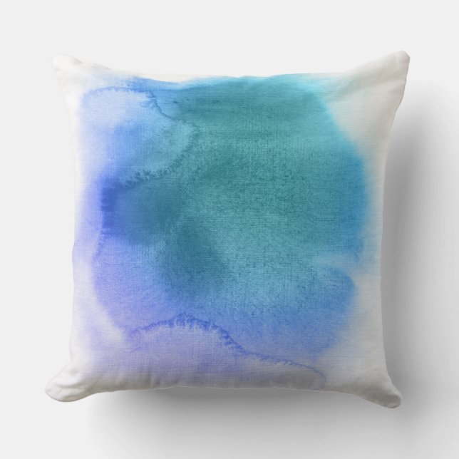 Abstract watercolor hand painted background 12 throw pillow (Front)