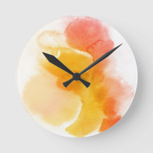 Abstract watercolor hand painted background 13 round clock
