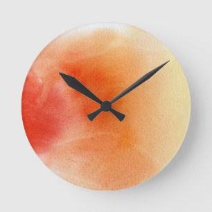 Abstract watercolor hand painted background 15 round clock