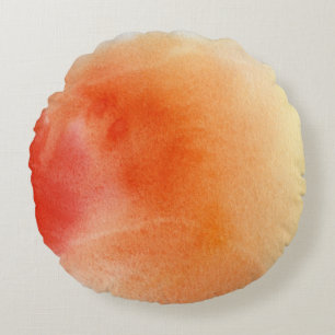 Abstract watercolor hand painted background 15 round pillow