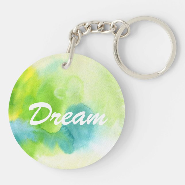 Abstract watercolor hand painted background 16 keychain (Back)
