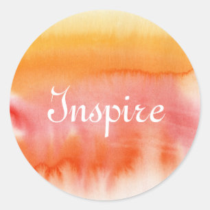 Abstract watercolor hand painted background 17 classic round sticker