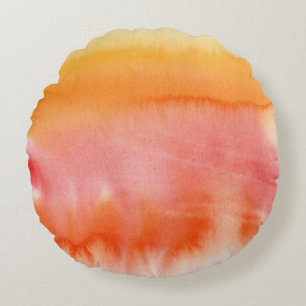 Abstract watercolor hand painted background 17 round pillow