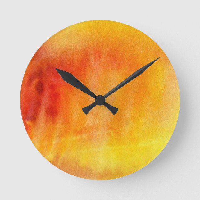 Abstract watercolor hand painted background 19 round clock (Front)