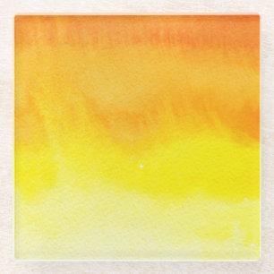 Abstract watercolor hand painted background 2 glass coaster
