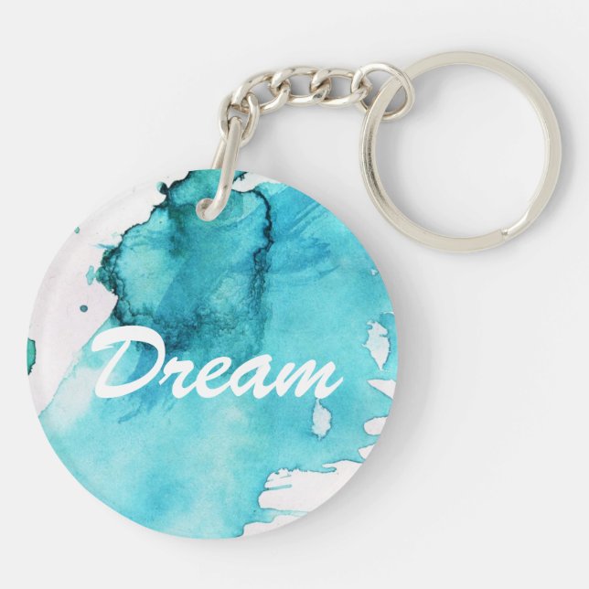 Abstract watercolor hand painted background 2 keychain (Back)