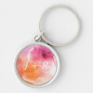 Abstract watercolor hand painted background 3 keychain
