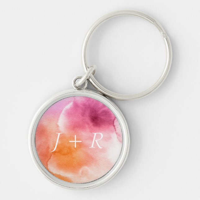 Abstract watercolor hand painted background 3 keychain (Front)