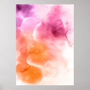 Abstract watercolor hand painted background 3 poster