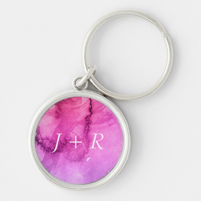 Abstract watercolor hand painted background 5 keychain (Front)