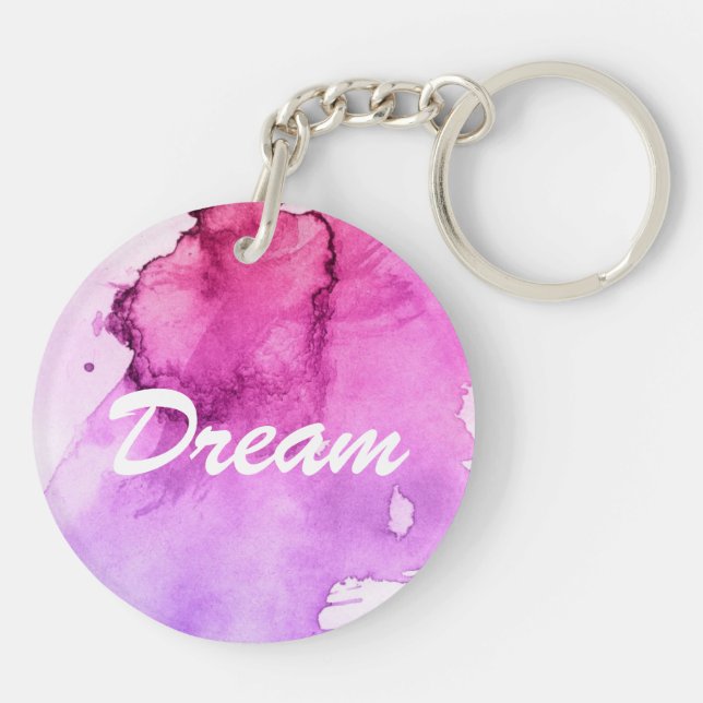 Abstract watercolor hand painted background 5 keychain (Back)