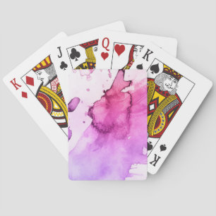 Abstract watercolor hand painted background 5 playing cards