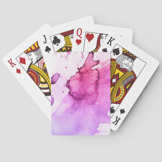 Abstract watercolor hand painted background 5 playing cards (Back)