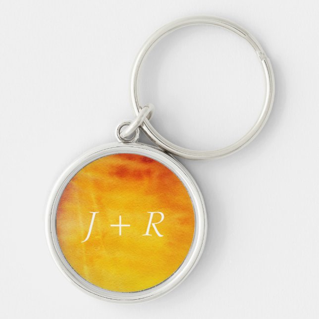 Abstract watercolor hand painted background 6 keychain (Front)
